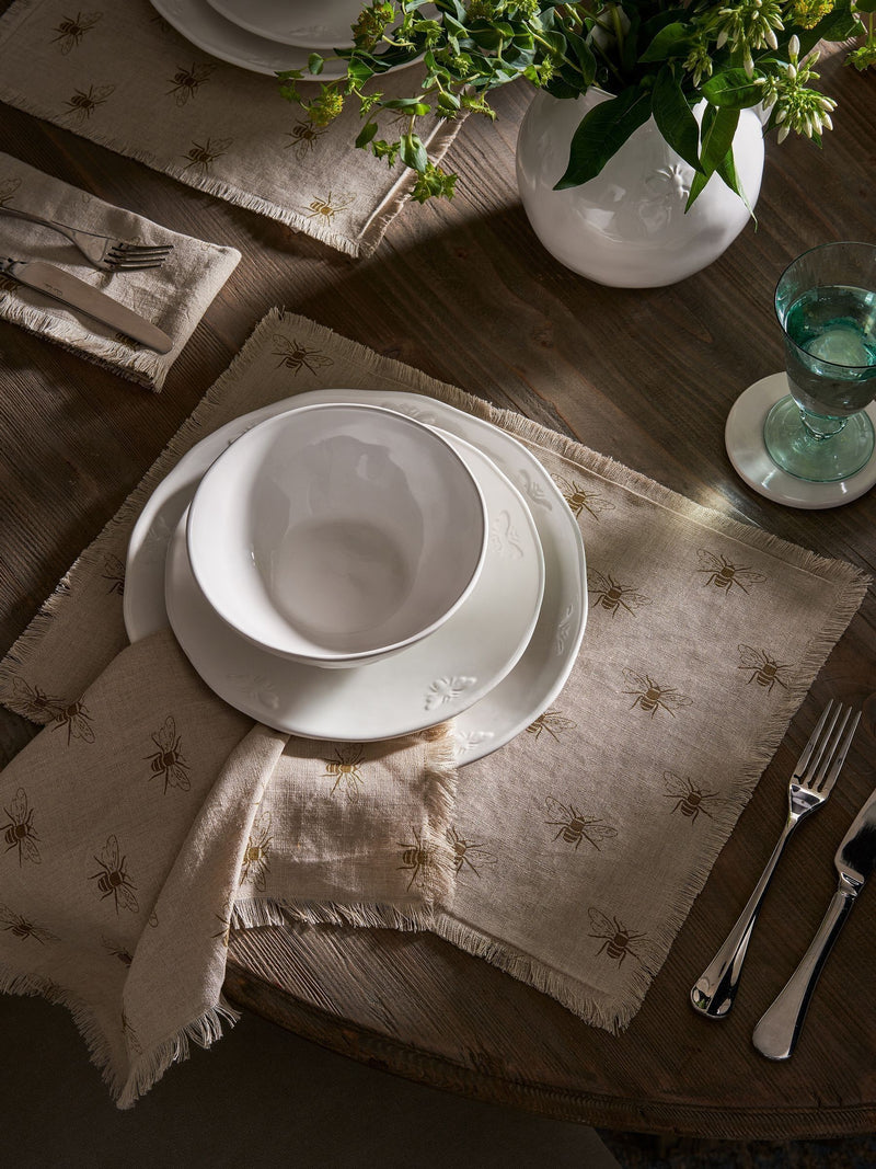 Sophie Allport natural linen bee placemats set of 2 (British brand)