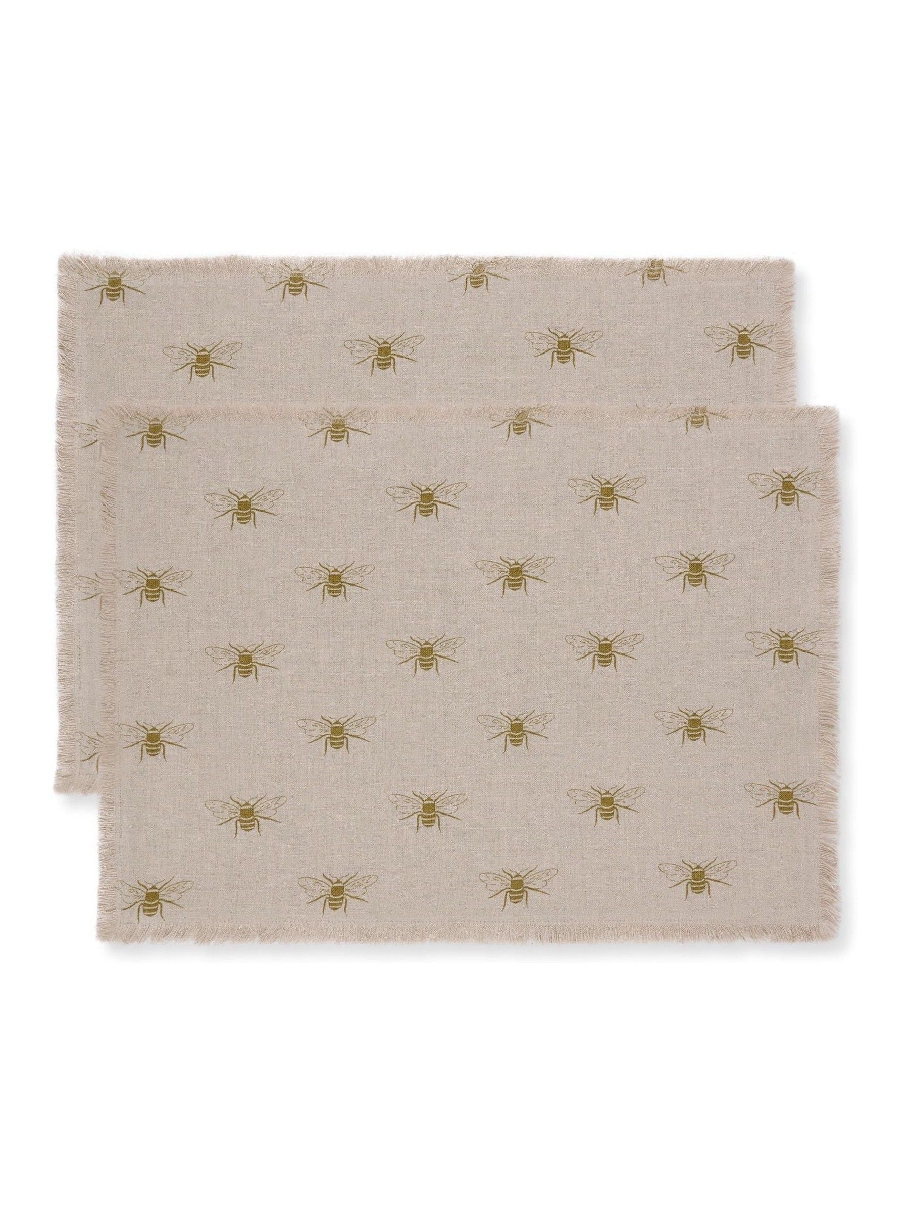 Sophie Allport natural linen bee placemats set of 2 (British brand)