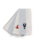 Sophie Allport pale blue linen coastal embroidered napkins set of 4 41x41cm (British brand)