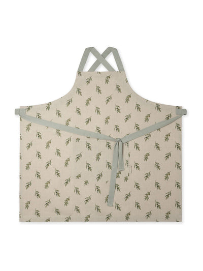 Tablier de cuisine en lin à dos croisé Sophie Allport Olive naturel 87x77cm
