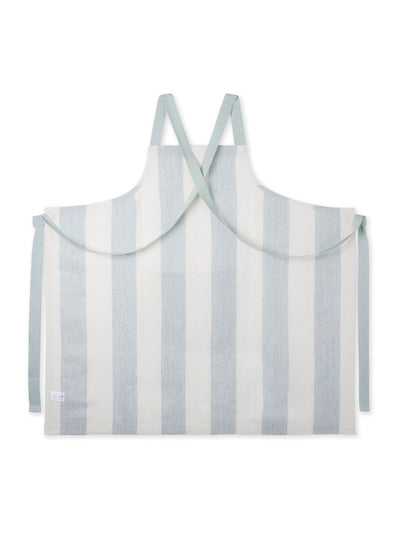 Tablier en lin à dos croisé Sophie Allport bleu sarcelle 87x77cm