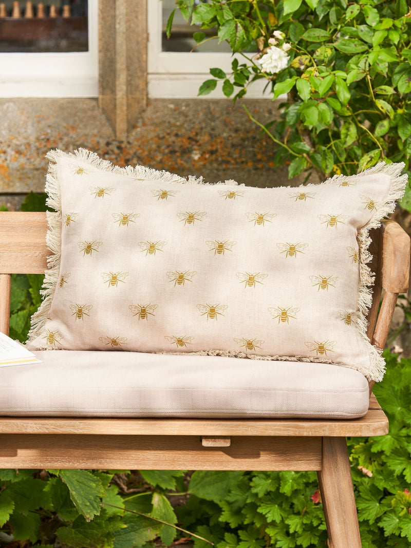 Sophie Allport linen bees cushion 35x55cm, imported from the UK