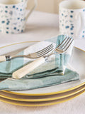 Sophie Allport light teal linen gingham fabric napkins set of 4 (British brand)
