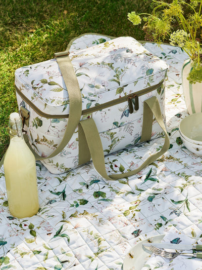 Sophie Allport Picknicktasche in Off-White mit Wildblumenmuster