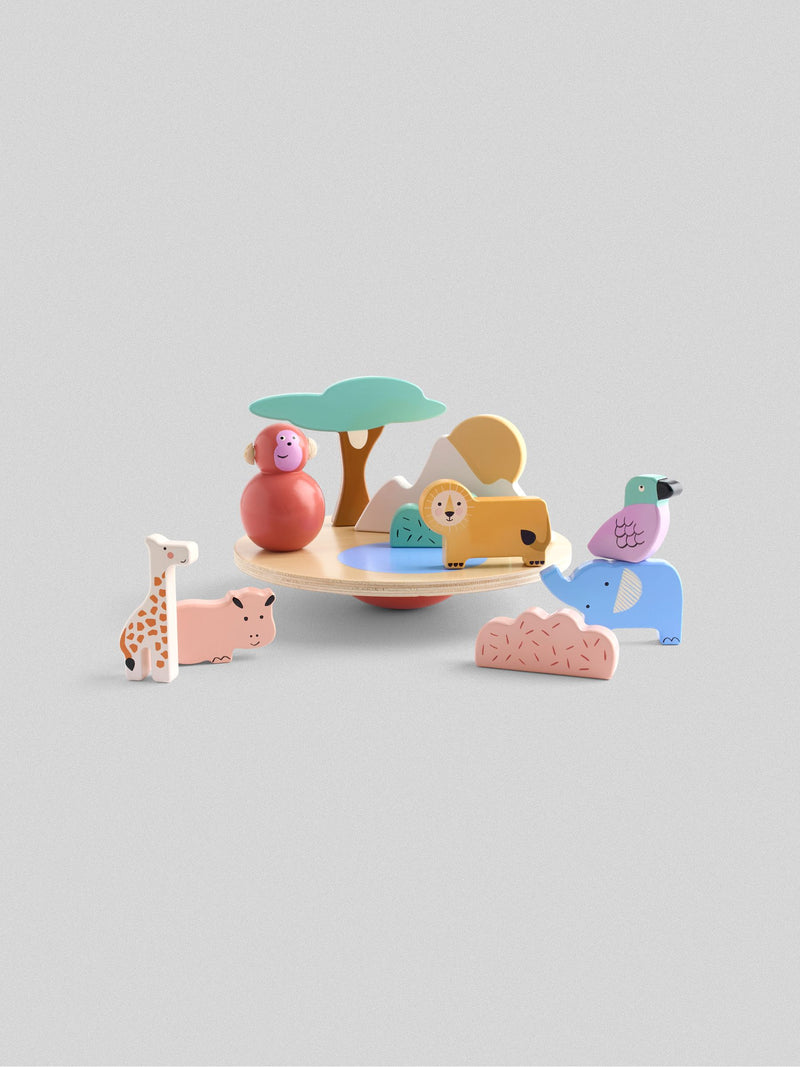 JoJo Maman Bébé wooden safari balance game, imported from the UK