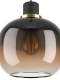 Eglo OILELLA linear glass pendant light black brass UK version