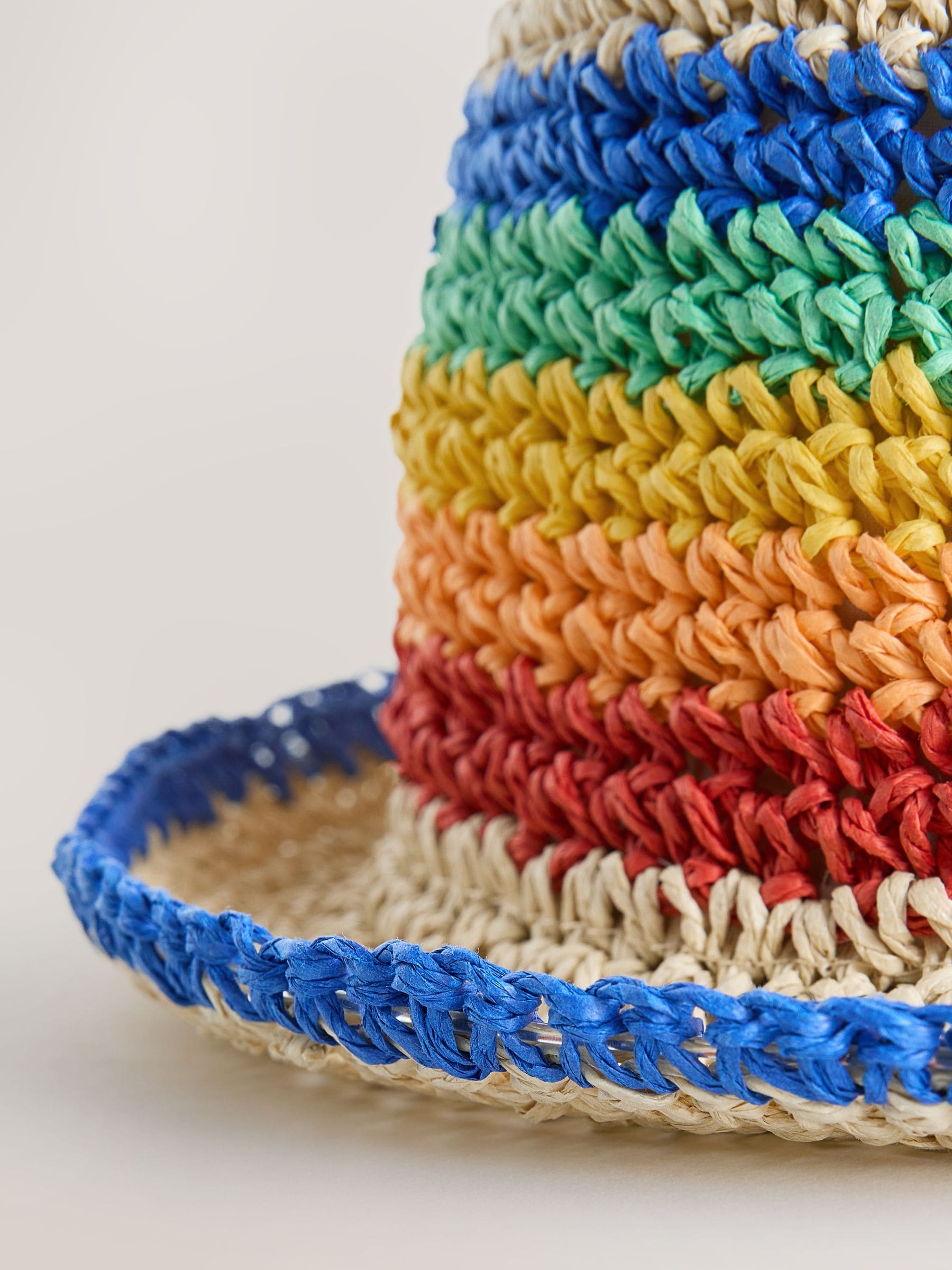 Little Bird rainbow straw effect trilby hat (British brand)