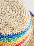 Little Bird rainbow straw effect trilby hat (British brand)