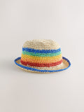 Little Bird rainbow straw effect trilby hat (British brand)