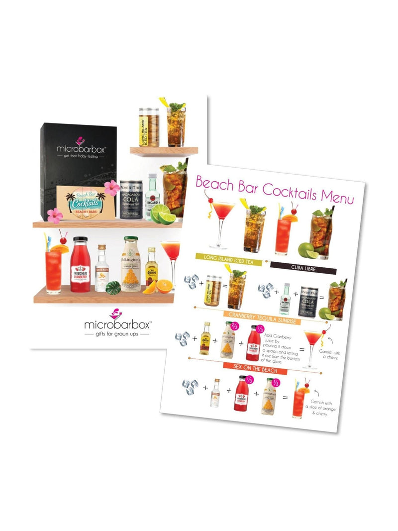 MicroBarBox Beach Bar Cocktails gift set, imported from the UK