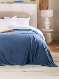 Blue Plush Fleece Throw