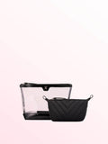 Victoria's Secret Iconic Stripe Pink 2 Piece Makeup Bag Set