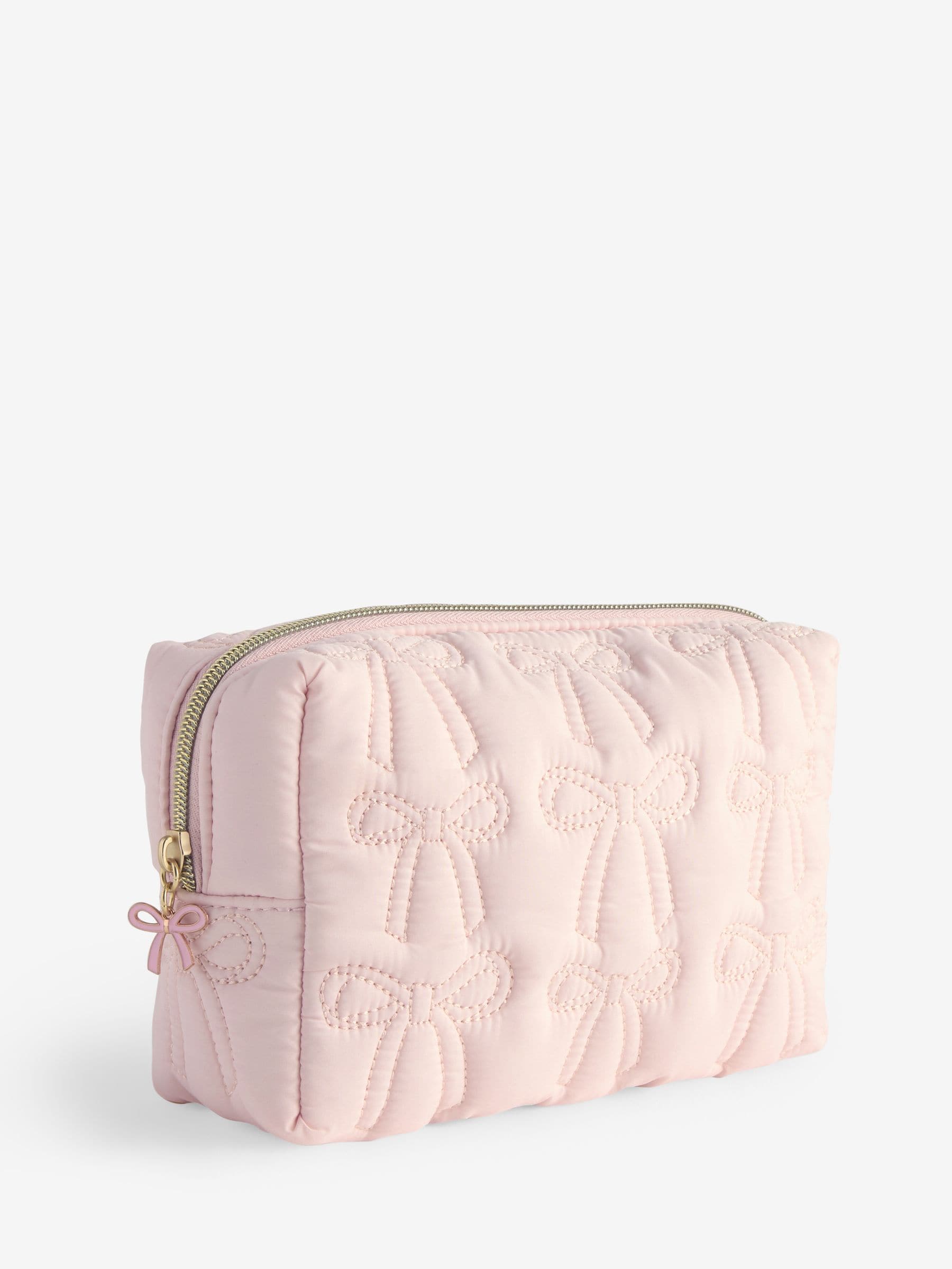 Pink make-up bag with bow design medium size (British brand)