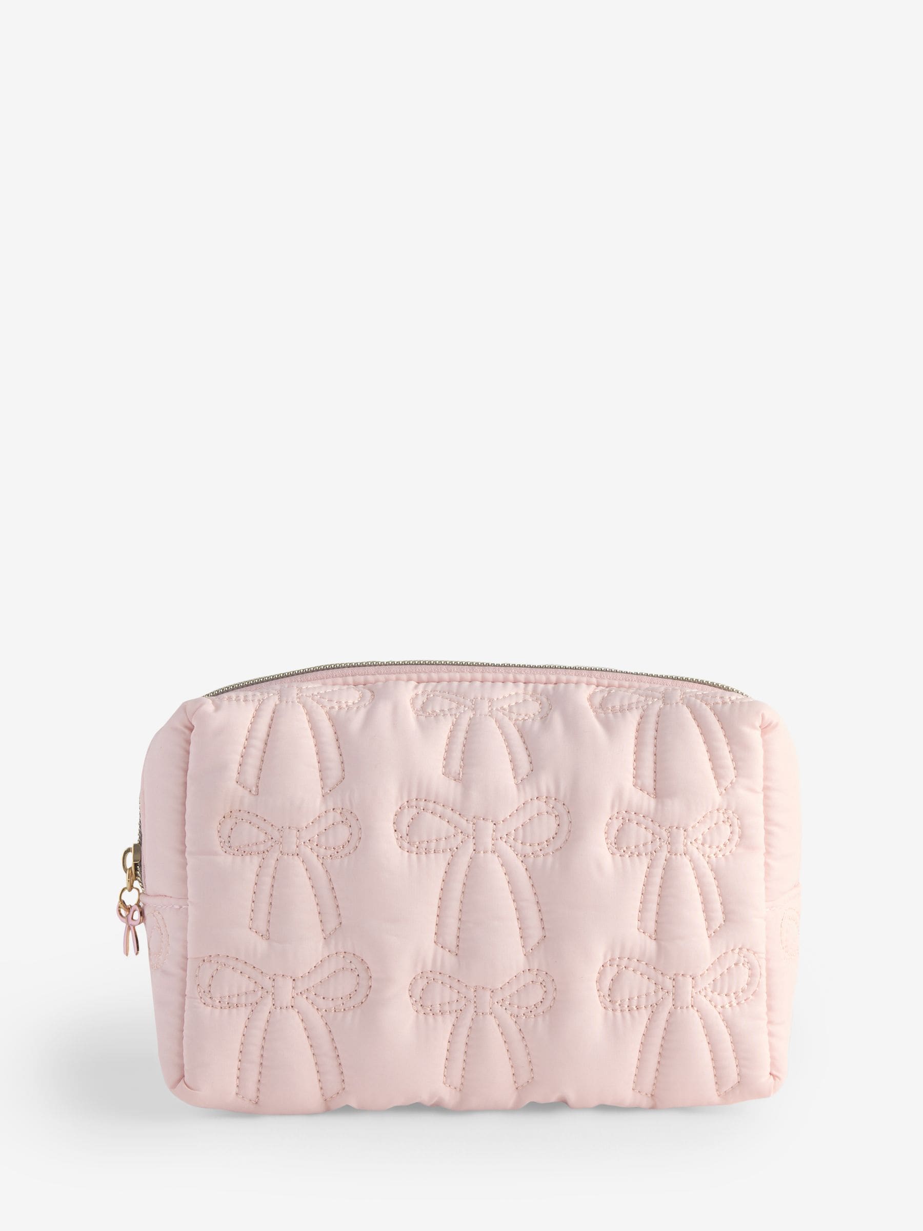 Pink make-up bag with bow design medium size (British brand)