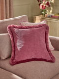 Mid Natural Chunky Fringe Velvet Chenille Cushion 50x50cm