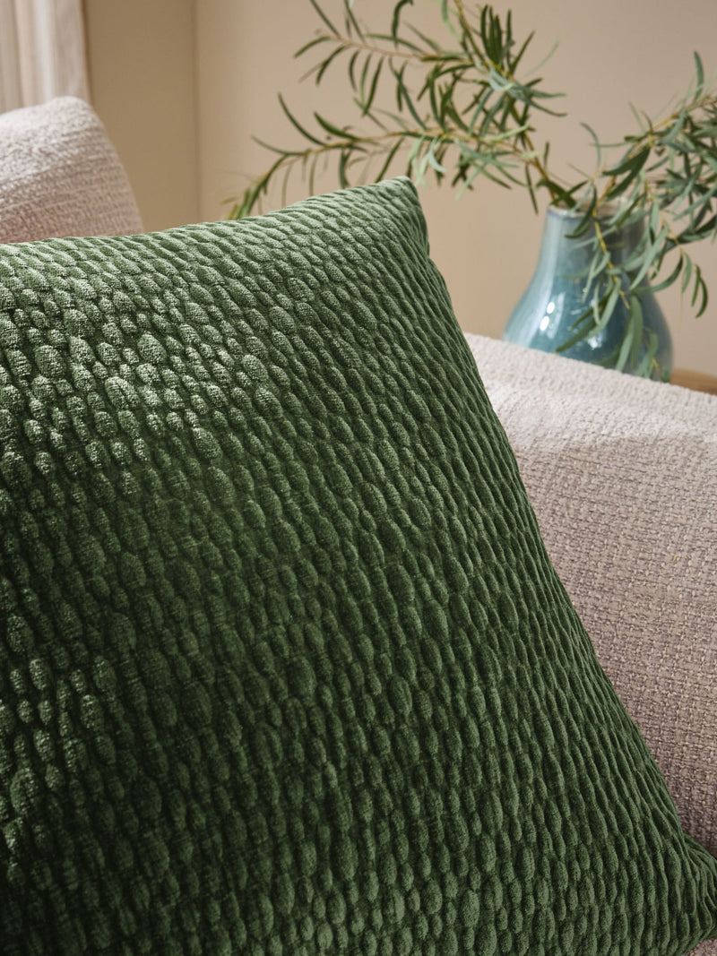 Chenille Pebble Cushion green 59cm, UK version