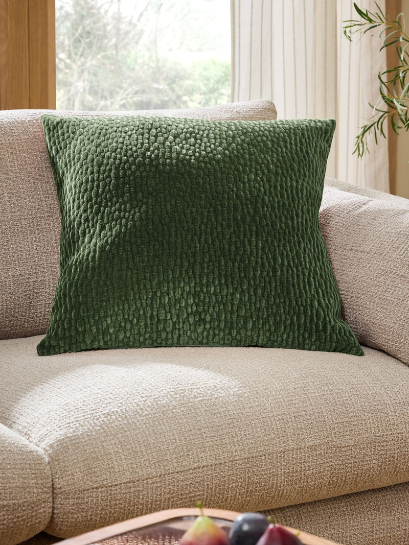Chenille Pebble Cushion green 59cm, UK version