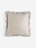 Natural 43 x 43cm Ruffle Trim Velvet Cushion