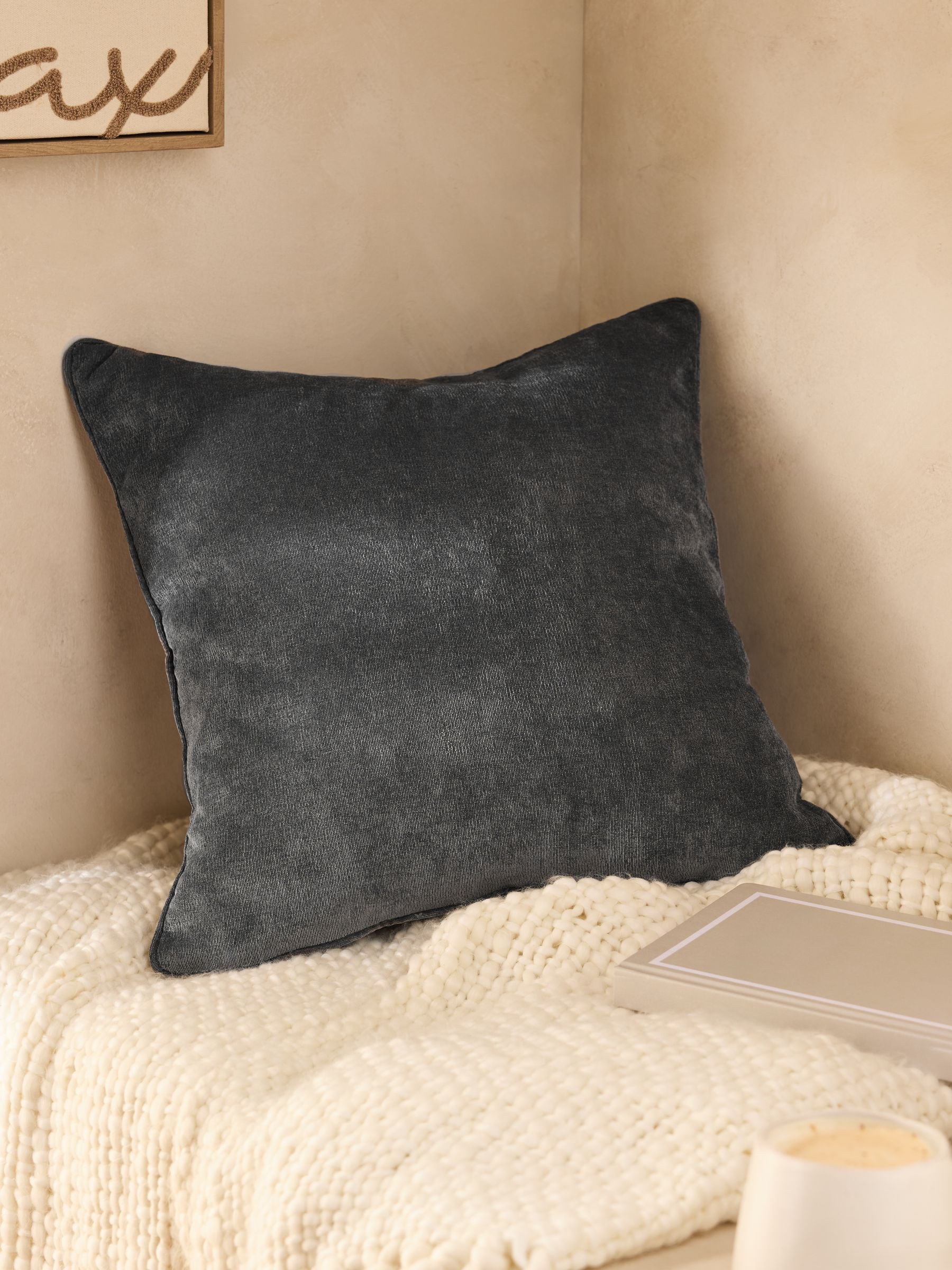Burnt Orange 59 x 59cm Soft Velour Cushion