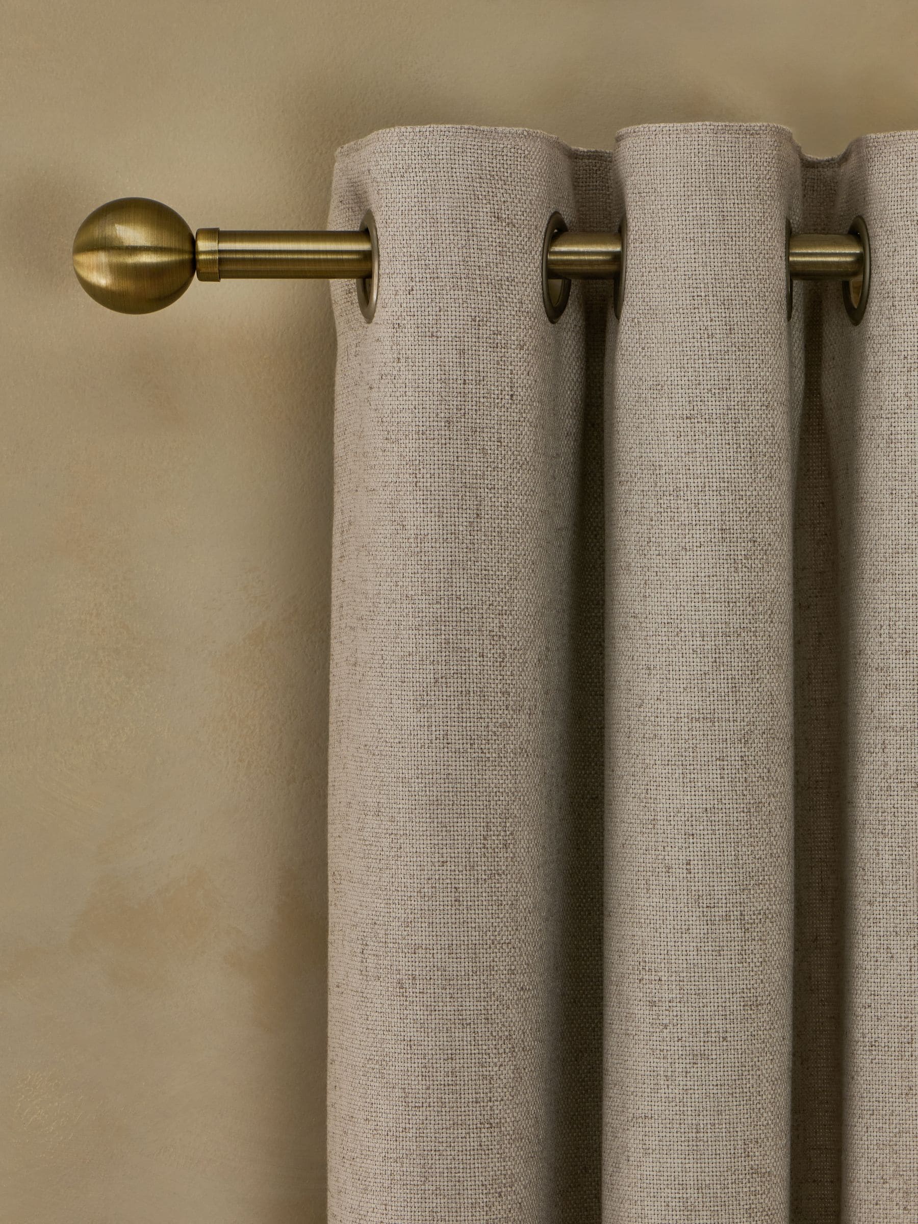 Natural Soft Weave Linen Blend Super Thermal Eyelet Curtains