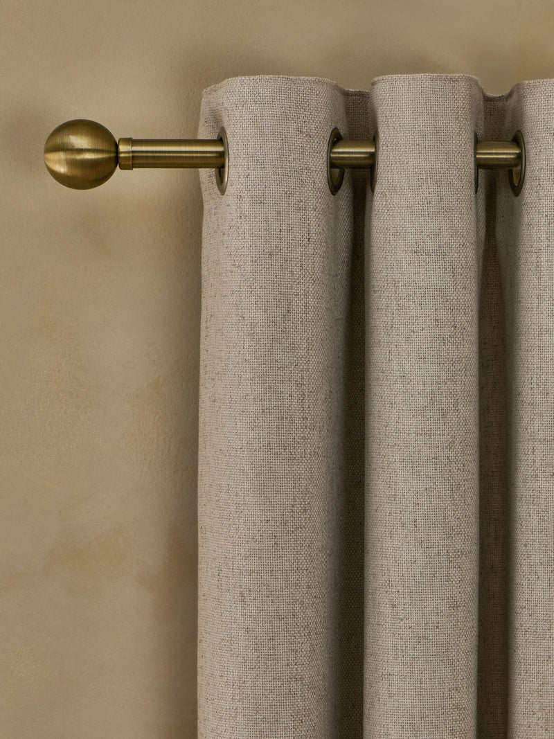 Natural Soft Weave Linen Blend Super Thermal Eyelet Curtains