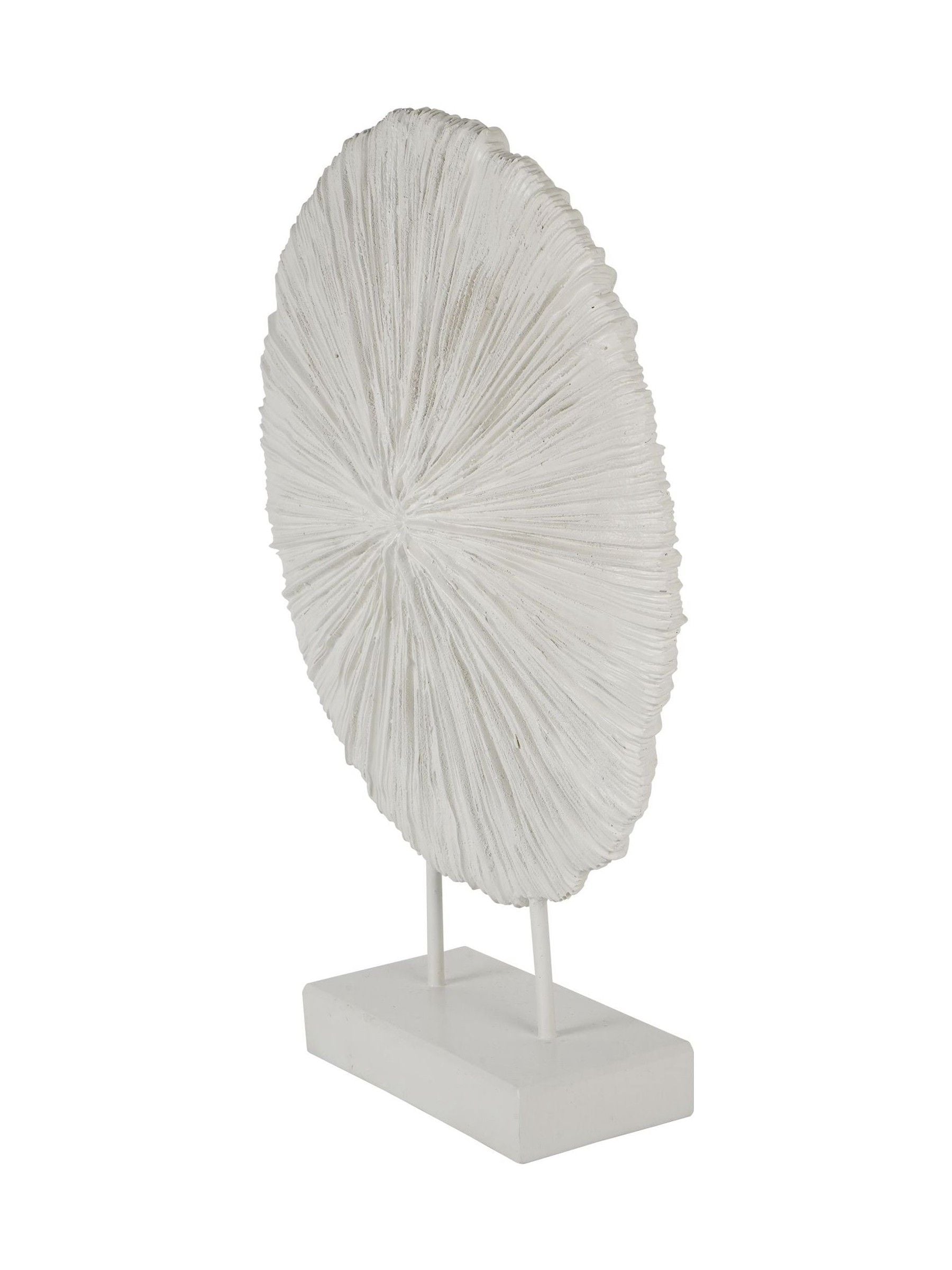Libra Interiors white orbis textured sculpture on stand 58cm, UK version