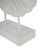Libra Interiors white orbis textured sculpture on stand 58cm, UK version