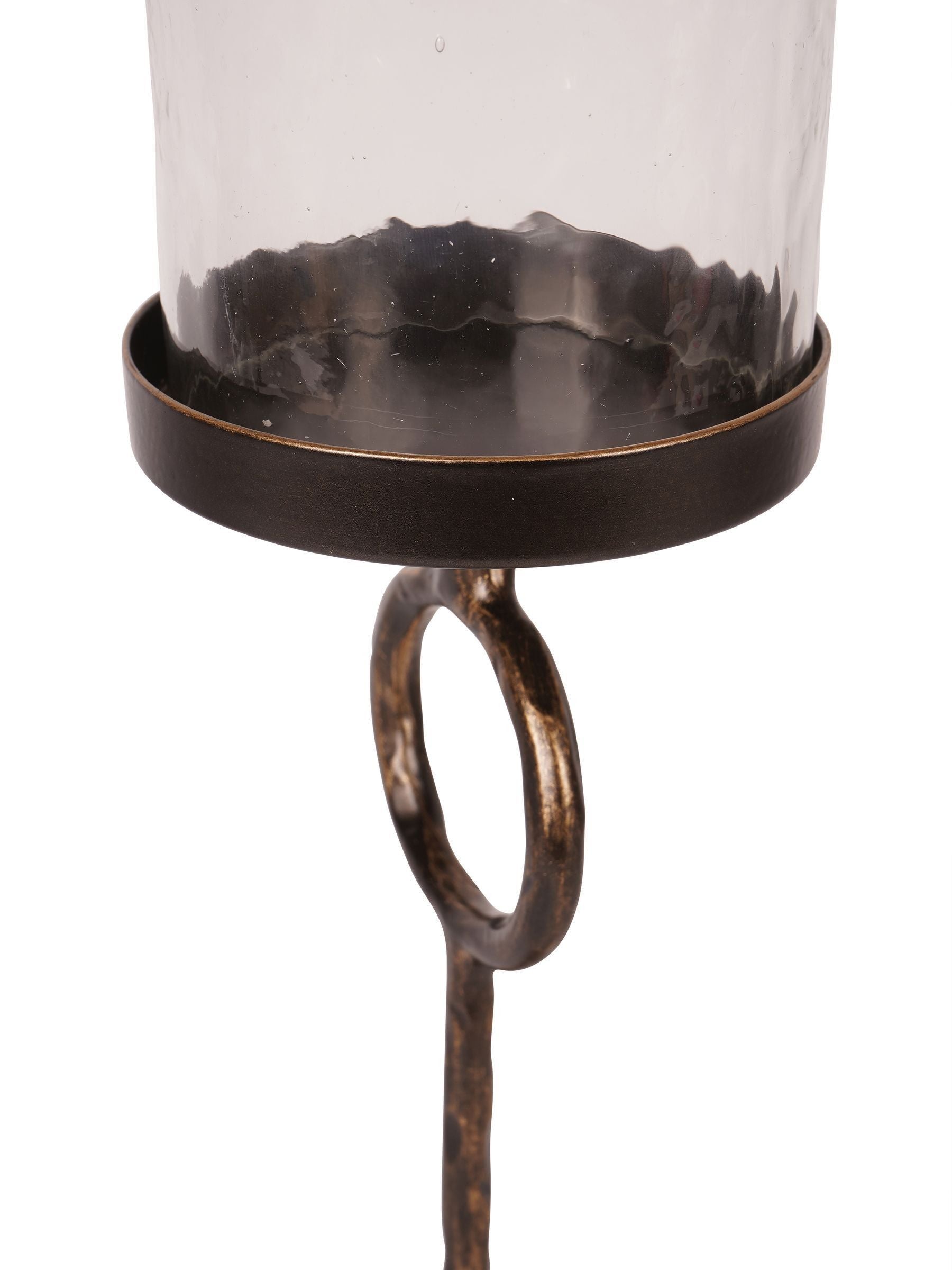 Libra Interiors brown small Rutland hurricane candle holder 39cm, UK version