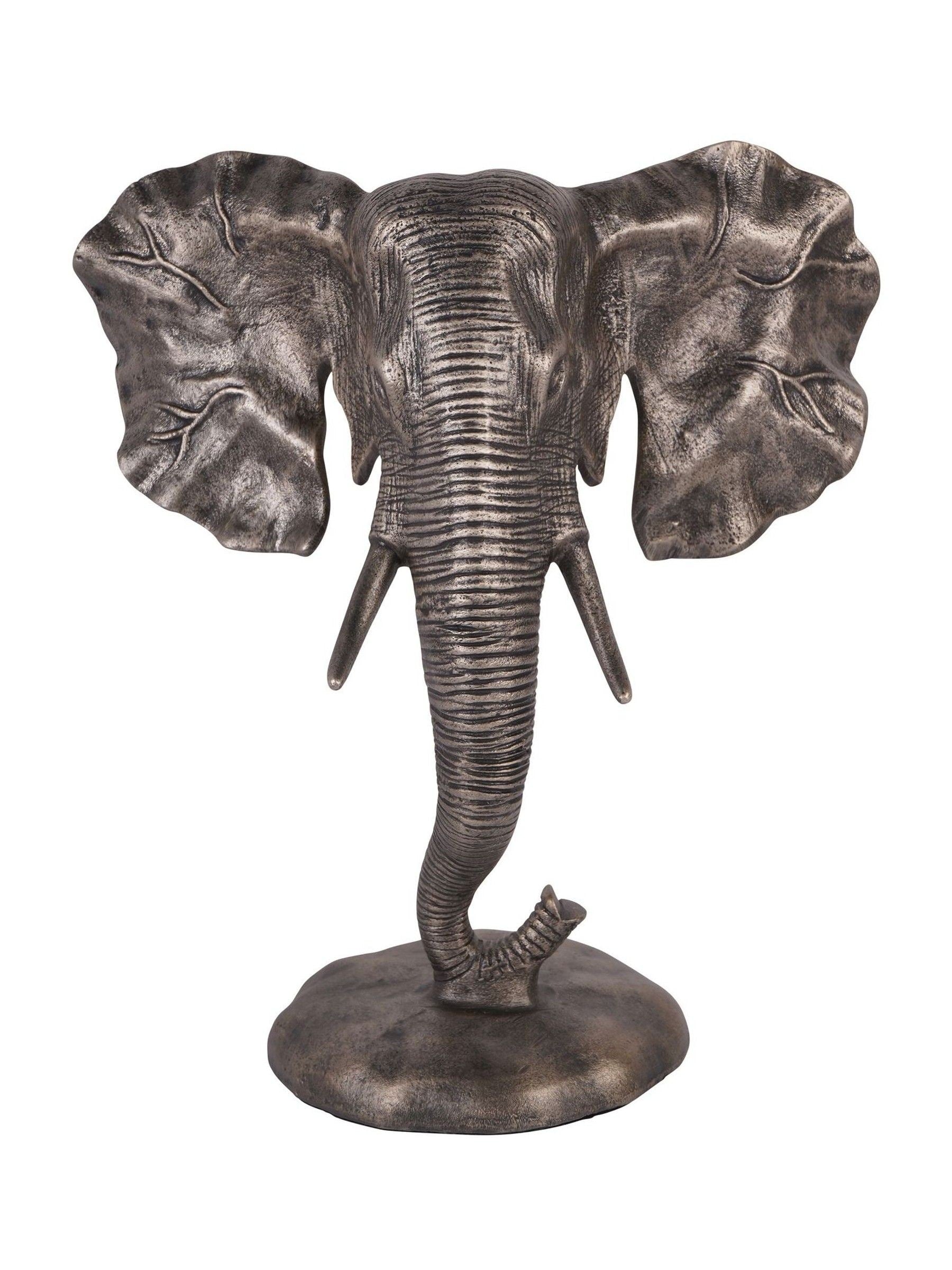 Libra Interiors grey cast aluminium elephant sculpture, UK version