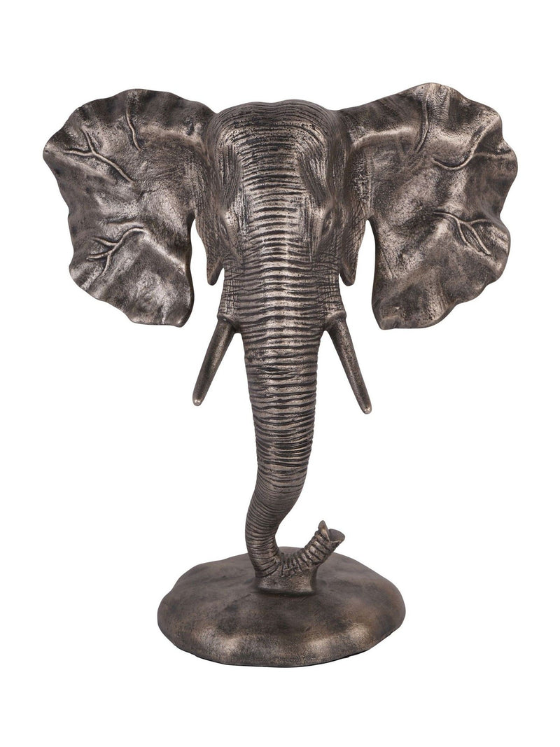 Libra Interiors grey cast aluminium elephant sculpture, UK version
