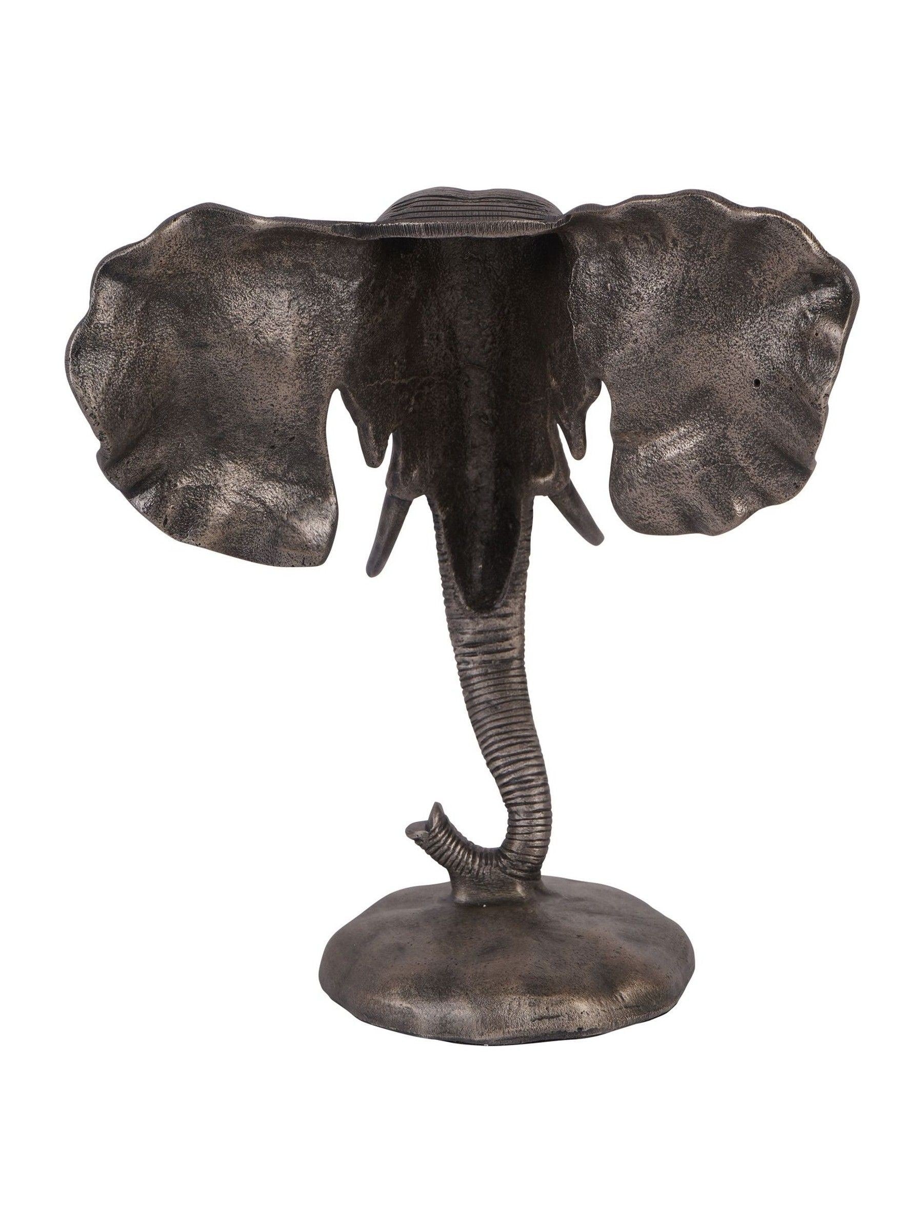 Libra Interiors grey cast aluminium elephant sculpture, UK version