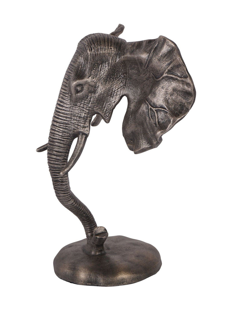Libra Interiors grey cast aluminium elephant sculpture, UK version