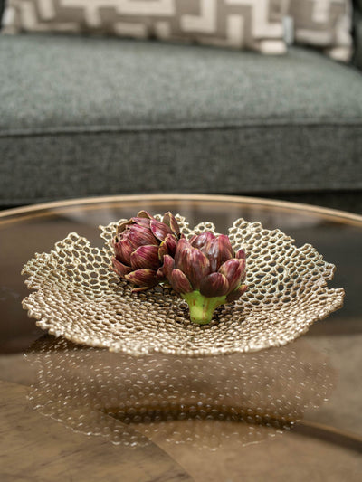 Libra Interiors Gold Miel Cast Aluminium Platter