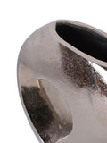 Libra Interiors Silver Esme Heart Cast Aluminium Vase 24cm, UK version