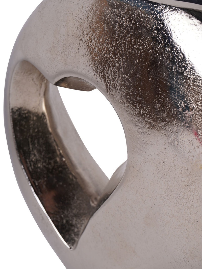 Libra Interiors Silver Esme Heart Cast Aluminium Vase 24cm, UK version