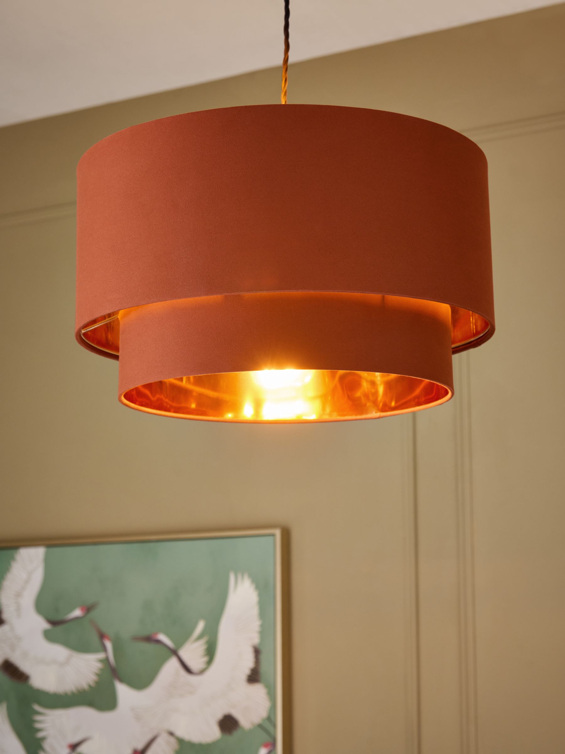 Next Champagne Gold Rico Easy Fit Drum Ceiling Light Shade