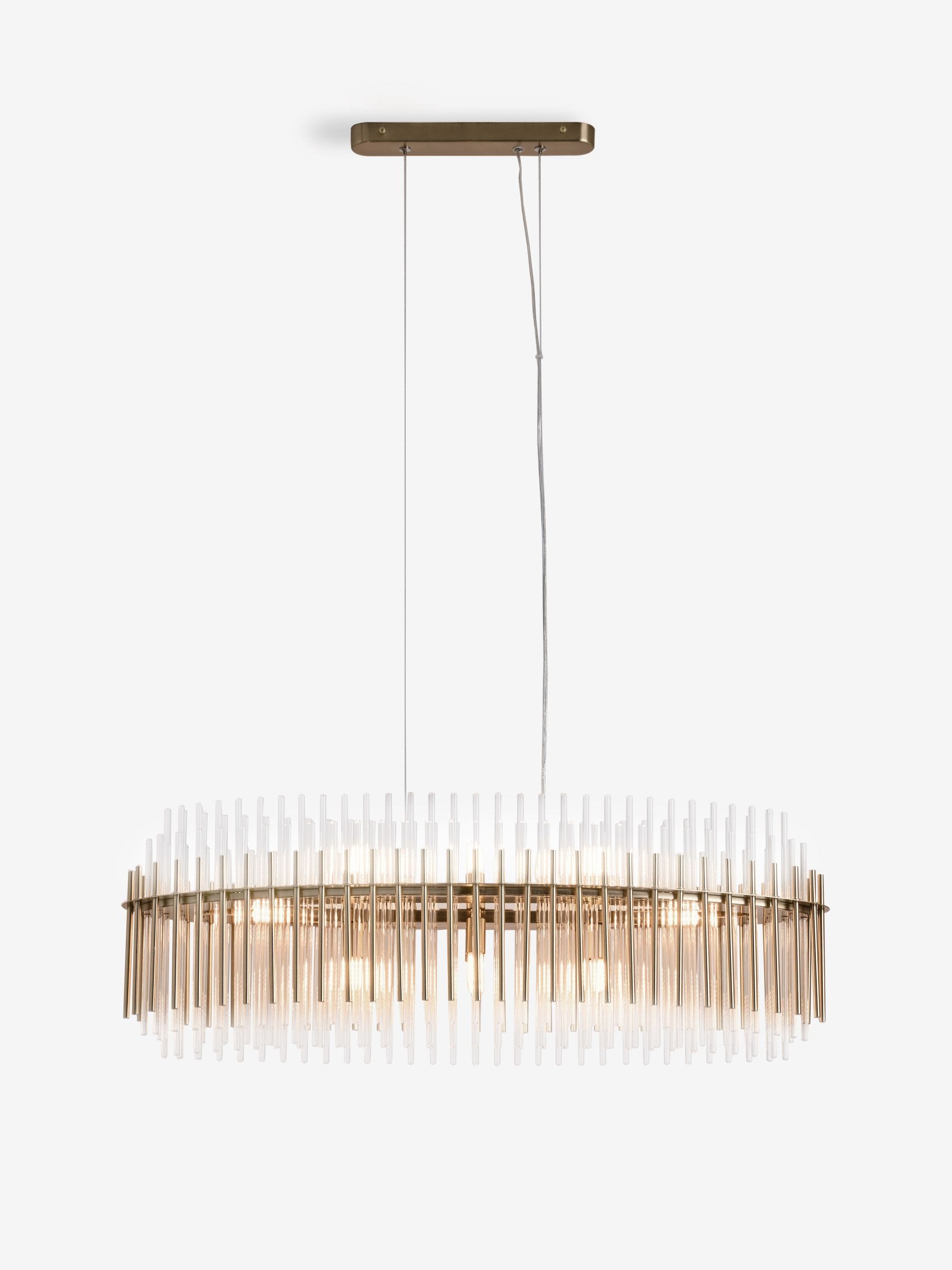 Brass Arundel linear pendant light (British brand)