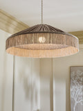 Natural/Leopard Print Allegra Velvet Fringed Easy Fit Ceiling Light Shade