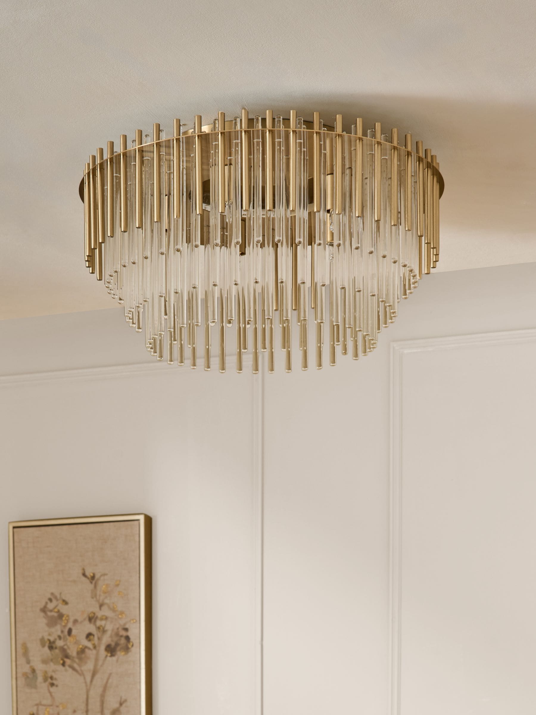 Next Arundel Brass Glass Ceiling Light 45cm - British product