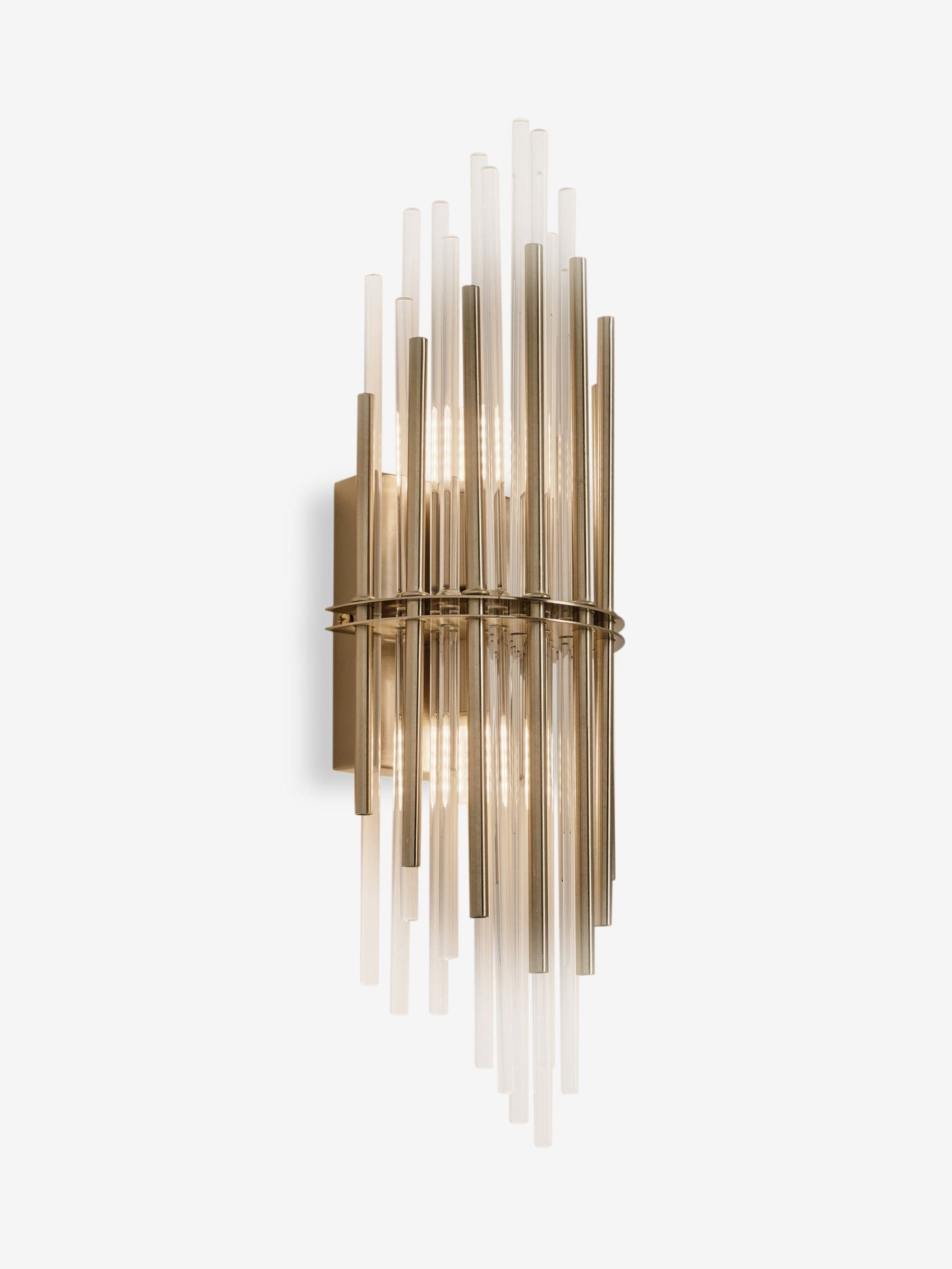 Brass Arundel wall light with brushed brass frame, UK version