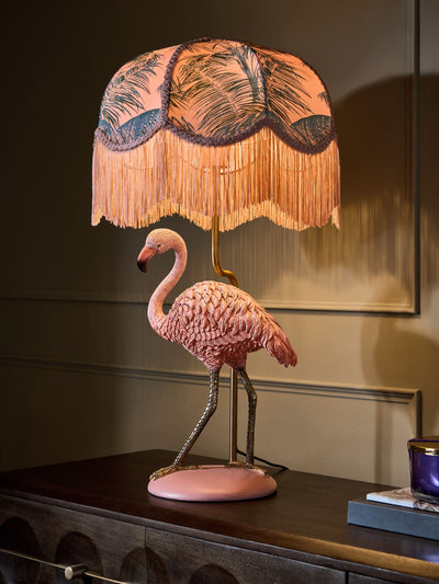 Next Pink Florence Flamingo Fringed Table Lamp 68cm- Buy online at McGrocer