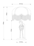 Pink Florence Flamingo fringed table lamp (British brand)