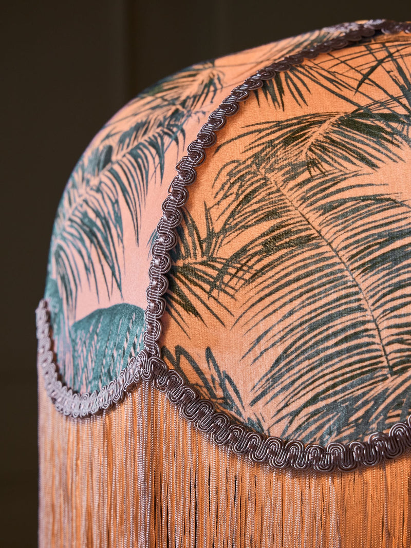 Pink Florence Flamingo fringed table lamp (British brand)