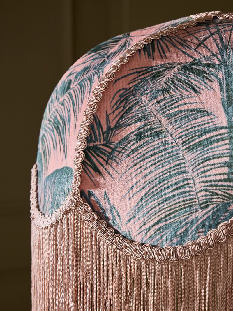 Pink Florence Flamingo fringed table lamp (British brand)