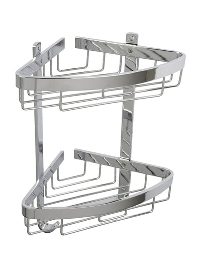 Next CROYDEX Chrome 2 Tier Corner Aluminium Shower Wall Basket- Buy online at McGrocer