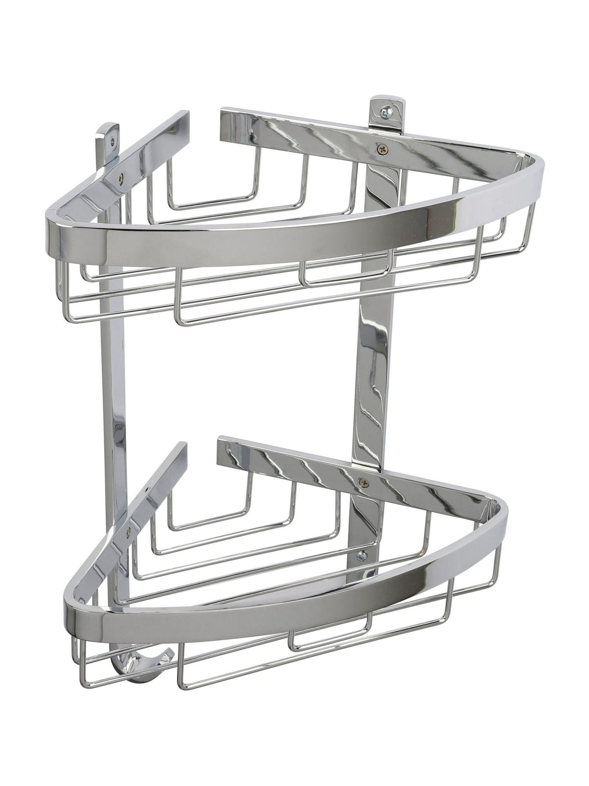 CROYDEX chrome 2 tier corner shower wall basket, imported from the UK