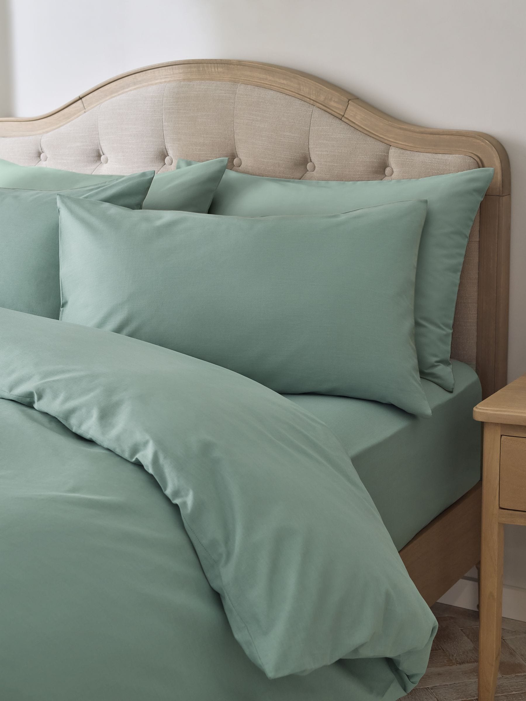 Set of 2 Sage Green 100% Cotton Pillowcases
