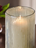 Green ribbed glass vase and hurricane candle holder 28cm, UK version