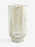 Green ribbed glass vase and hurricane candle holder 28cm, UK version