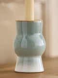 Blue Reactive Glaze Ceramic Taper Candlestick Holder 11.5cm - British product